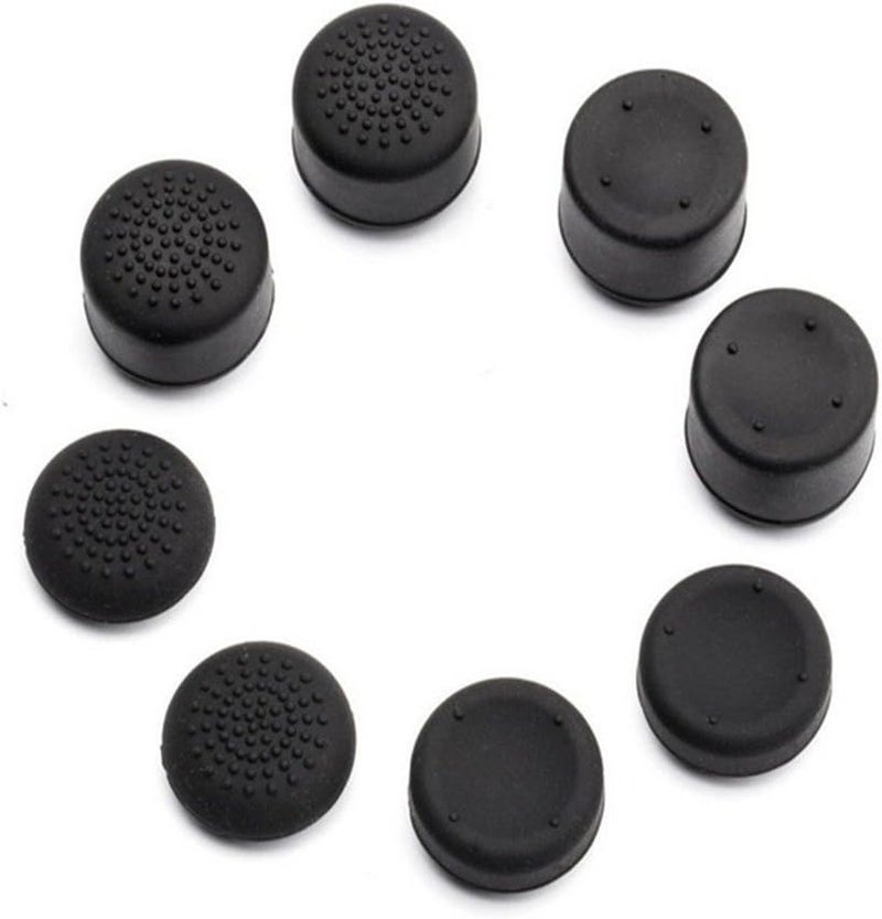 Microware Pack of 8 pcs Analog Controller Gamepad Raised Antislip Thumb Stick Grips Thumbsticks Joystick Cap Cover for PS4, PS3, Xbox 360, Wii U, PS2 Controller (Black) - Image 1